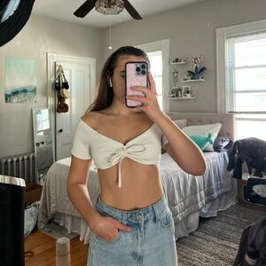 Adika White Crop Top